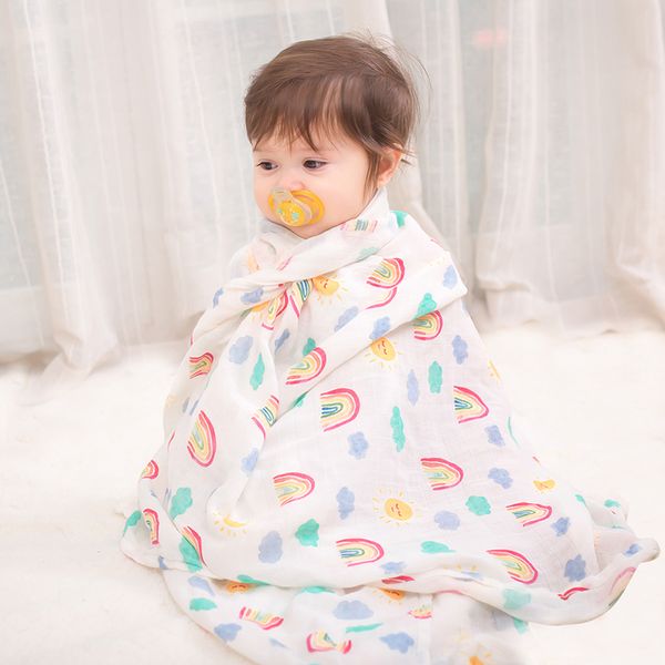 

baby blanket for newborns muslin diaper super soft bamboo cotton swaddle stroller bedding wrap kids children bath towel 120x120