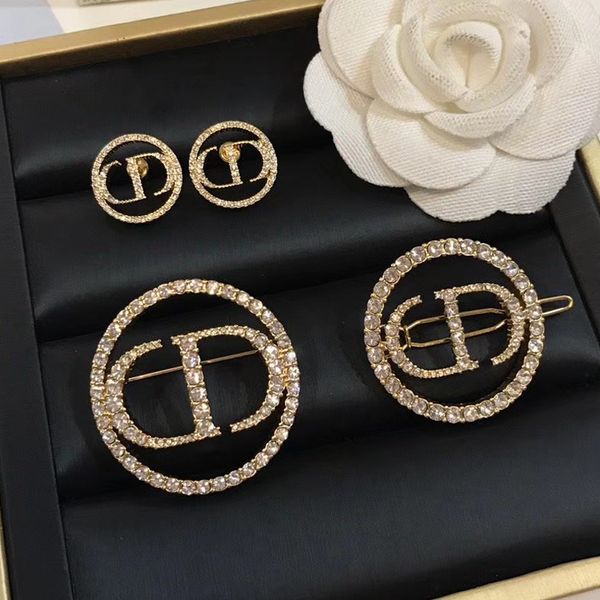 

de7 fashion earring and brooch new arrival stainless steel for women birthday gift di earring full stone, Gray