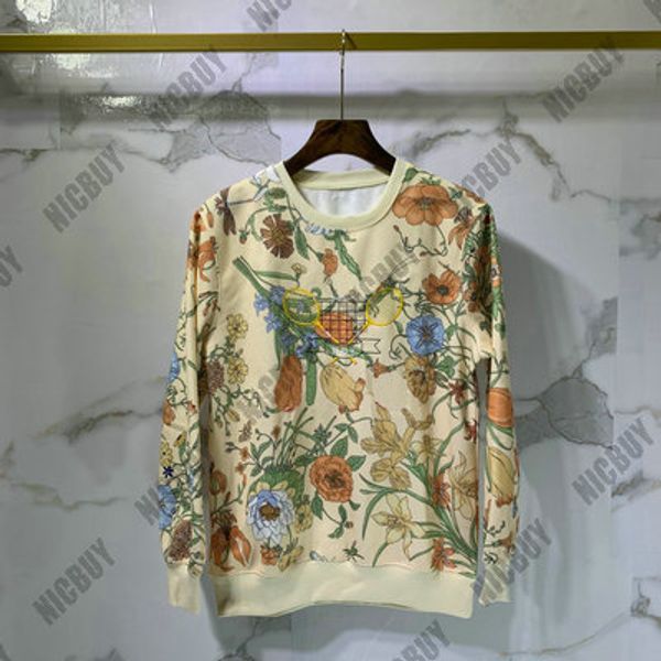 

new arrive fashion autumn designer brand clothing mens embroidery tennis racket italy letter flower hoodies pullover cotton sweatshirt, Black