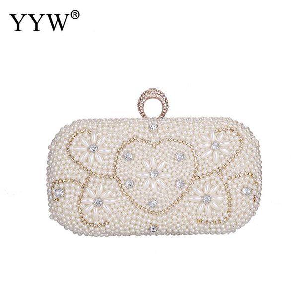 

women's rhinestone day clutch pearl diamond-studded evening bag with a diamond bag female wedding/party bags ring clutches pures