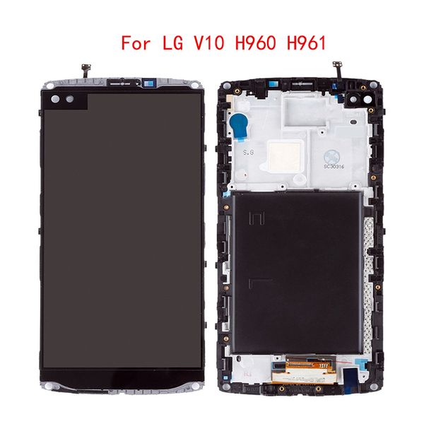 

10pcs for lg v10 lcd display touch screen digitizer assembly with frame h960 h968 h900 vs990 lcd complete