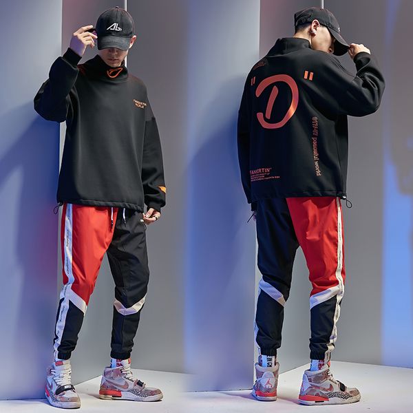 

мужская осень новая повседневная спортивная set fashion summer водонепроницаемая hip hop tracksuit тута sportiva uomo мужчины с длинным рука, Gray