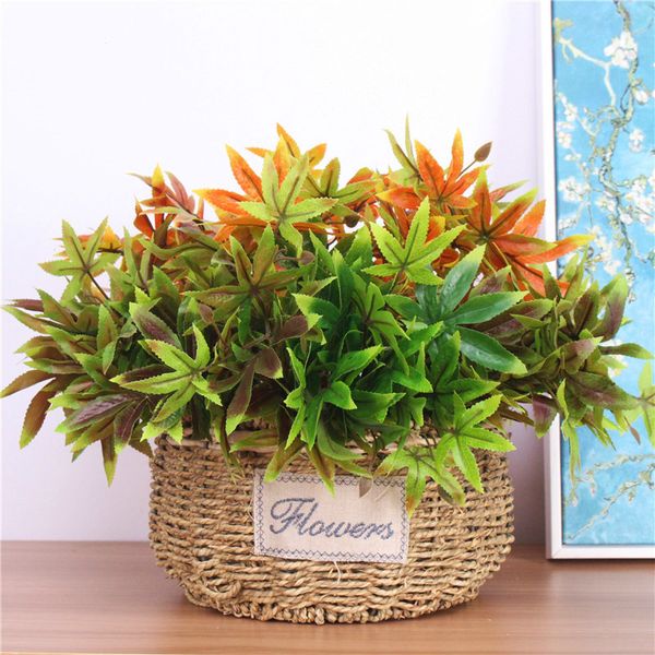

5 fork maple leaves simulation silk green plant tree leaves home garden decoration artificial flowers wedding scene layout