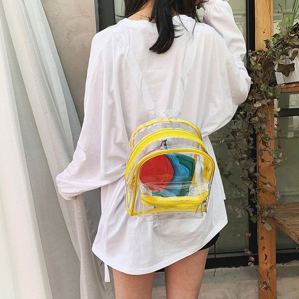 

ocardian bag fashion women girl transparent jelly candy color bag built-in backpack 4 piece set backpack dropship a30