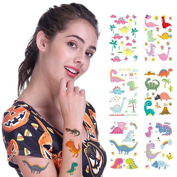 

1 sheet dinosaur makeup temporary tattoo sticker cute fake tatoo flash tatto waterproof small body art for children