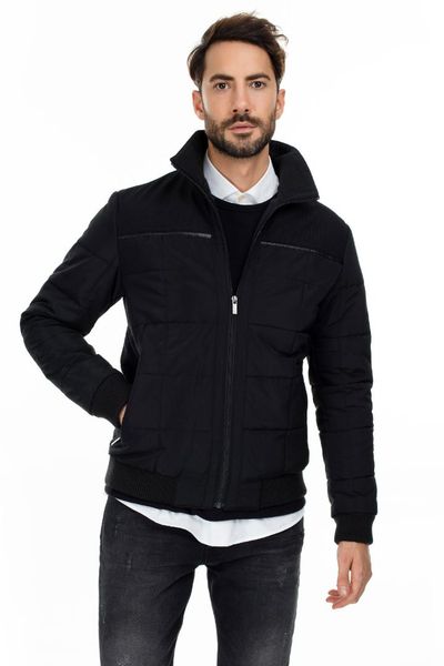 

allegro upright collar coat men 's coat 0069219, Black