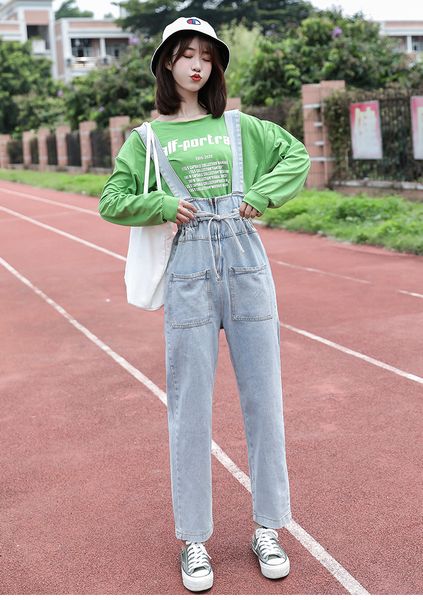 

серо-голубые джинсы с талией натяжного tall long корея, Blue