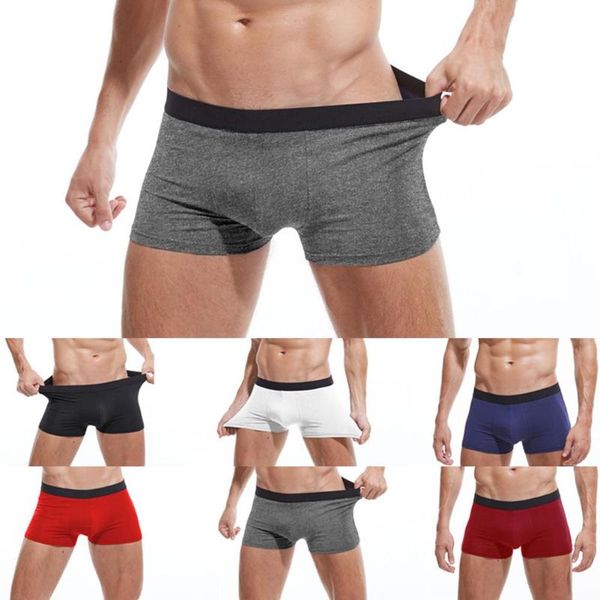 

4pcs/set 2020 cotton men solid color elastic waistband low rise boxers cotton underpants, White;black