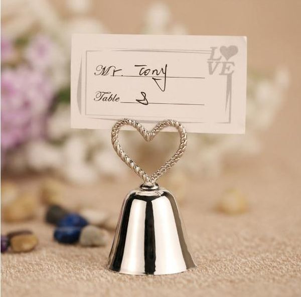 Bellissima campana da bacio in oro e argento, portacarte/portafoto, decorazione per la tavola di nozze, bomboniere SN322