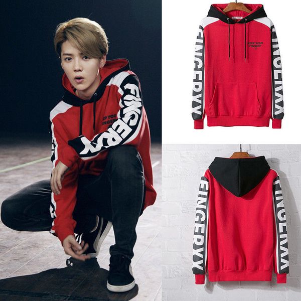 

kpop exo luhan jacket hoodie pullover sweatshirt coat outwear men women, Black