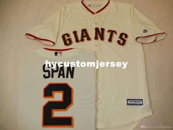 

custom mens majestic #2 denard span baseball jersey creme mens stitched jerseys big and tall size xs-6xl for sale, Black;blue