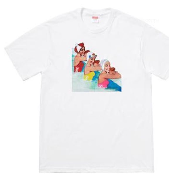 

белый дизайнер печатных топы с коротким рукавом одежда vestidoes женщины 19ss s футболки 3d пловцы tee мода, White;black