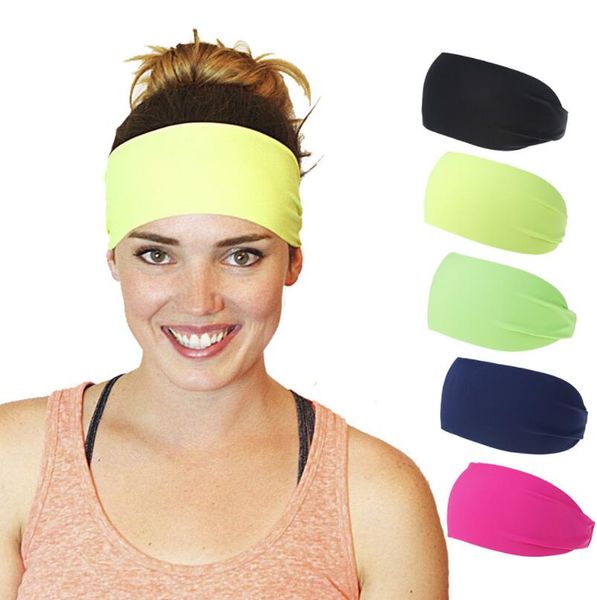 

fluorescent sports hair band men and women new outdoor fitness and running yoga headband in spring and summer 2020, Slivery;white