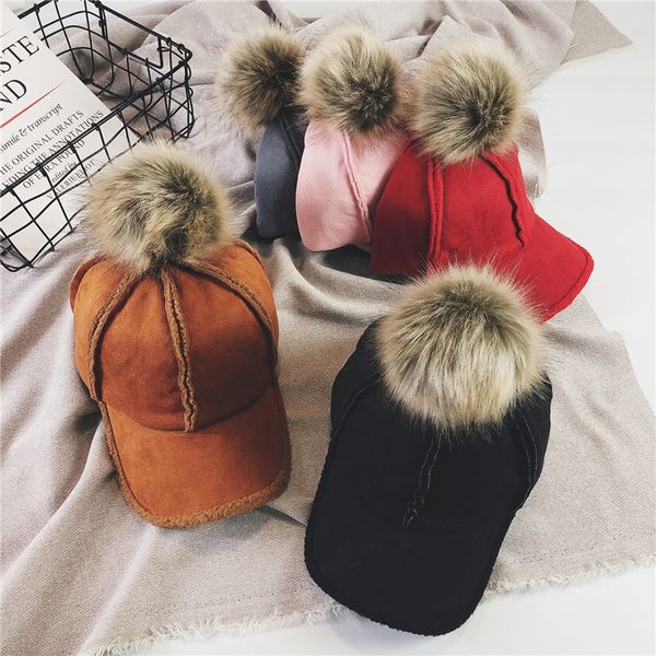 

2020 new women winter ball etachable beanie girls skullies caps bonnet femme wool hat, Blue;gray
