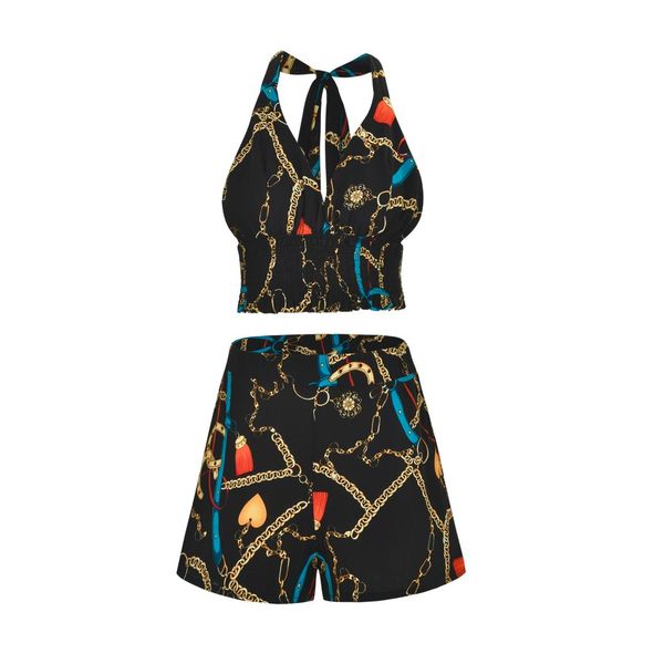 

fashionable strap-on shorts beach suit, Black;white