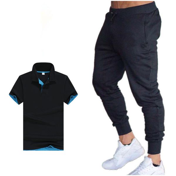 

брюки мужчину sweatpants мужчины повседневные футболки наборы беговых спортивная брюки gym фитнес спортивная tracksuit обучение, Black;blue