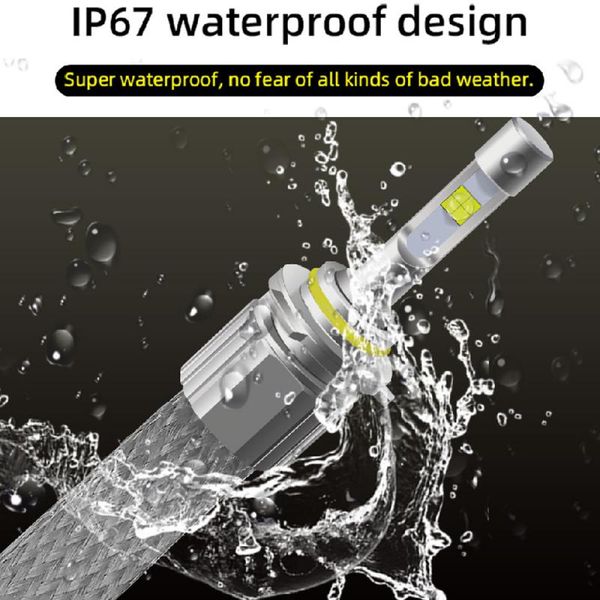 

1 pair xhp50 h1 h3 h4 h7 h8 9005 9006 9012 led headlamp 6000k with lens woven aluminum 55w ip67 waterproof fog light lamp