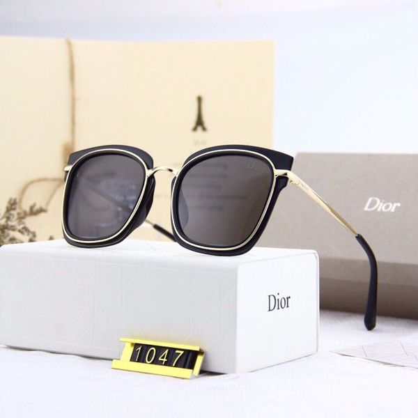 

2020.8807 brand design 5 color lens sunglasses fashion classic gold frame sunglasses for men's and women's glasses uv400 box, White;black
