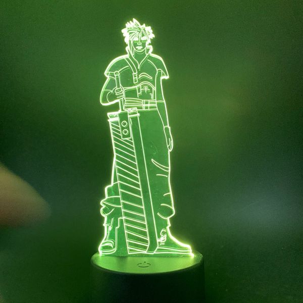 

final fantasy claude led night light for children gift bedroom creative gift for kids nightlights battery operated usb 3d lamp