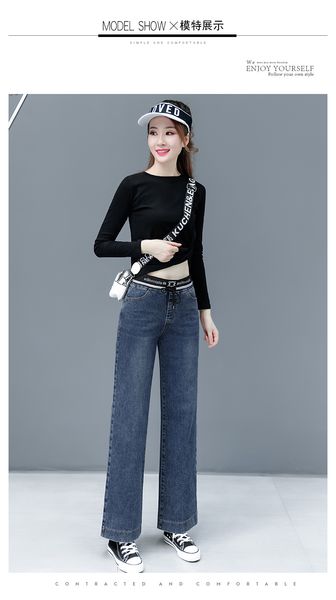 

the blue the new spring and autumn outfit joker show thin straight leg pants