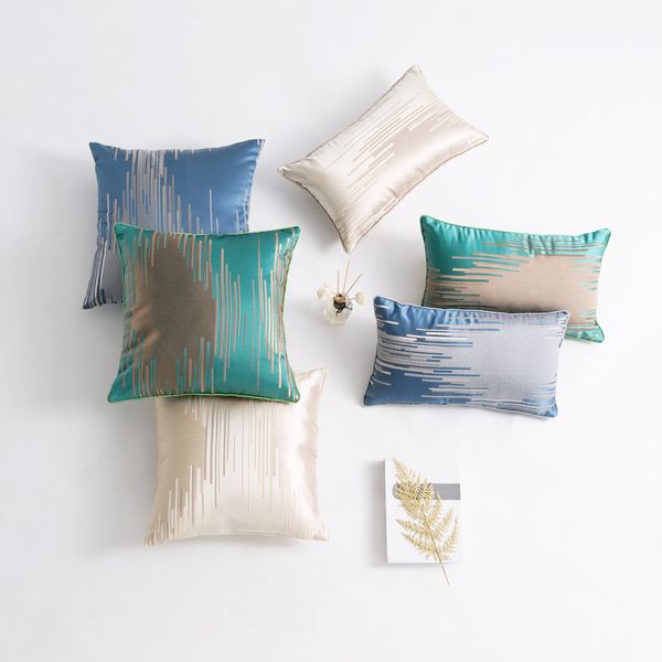 

50x30/45x45cm morden luxury striped pattern cushion cover sofa jacquard pillowcase lumbar pillow cover backrest