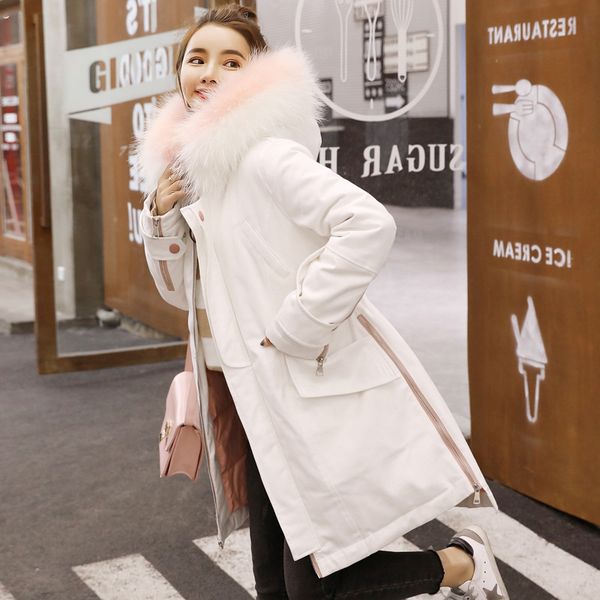 

2019 winter down feather coat versatile slim fit slimming comfortable simple 90 cloth boutique down jacket n093, Black;white