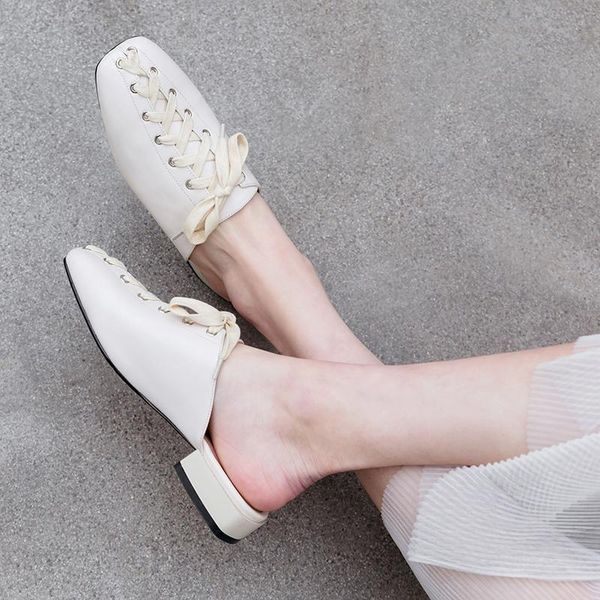 

women shoes woman slippers low heels leather lace up slingback platform low heels ladies wedding shoes size 3-9, Black