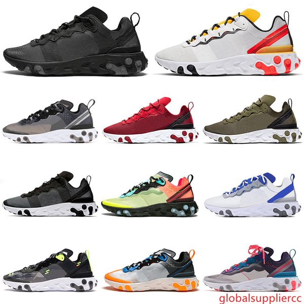 

2020 react element 55 87 tour yellow running shoes men women triple black white sail olive volt racer pink mens trainers sports sneakers
