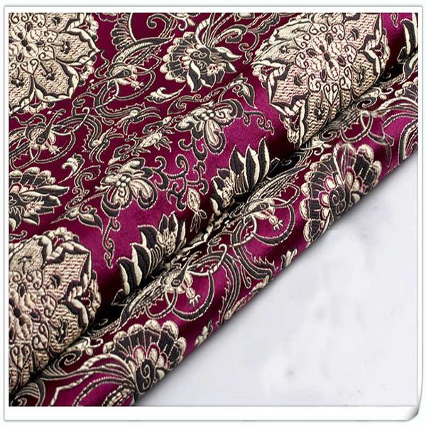 

brocade fabric damask jacquard america style apparel costume upholstery furnishing curtain diy clothing material by meter, Black;white