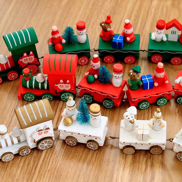 

christmas cute wood carriage train ornament kids xmas gift toy home decoration