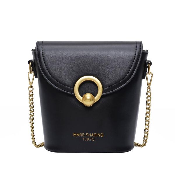 

2020 new women's leather cross-body bag women's vintage leather shoulder bag sewing fashion portable bucket