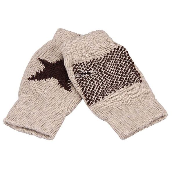 

fashion- women winter warmer star knitted mittens fingerless arm glove knitted eldiven dropshipping #xtj, Blue;gray