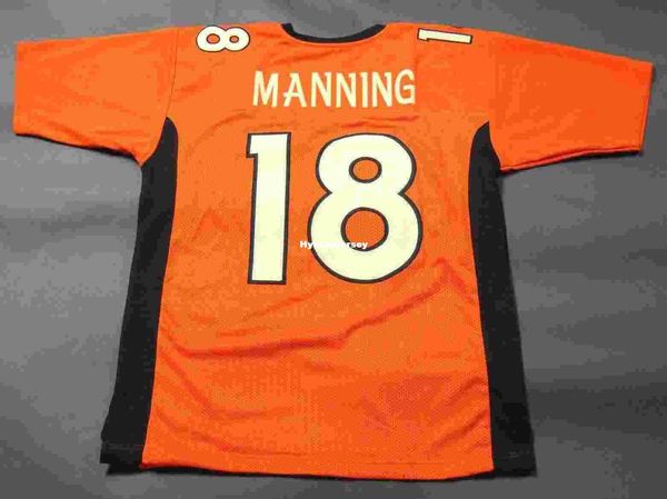 

retro #18 peyton manning custom mitchell & ness jersey orange mens stitching high-end size s-5xl football jerseys college ncaa, Black;red