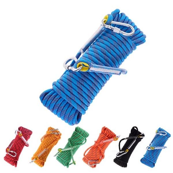 

20--40m 10.5--16mm,2pcs safety hook,outdoor safety belt mountaineering climbing cable harness life-saving rope sling