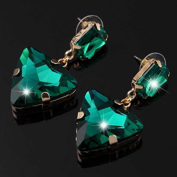 

long fund triangle crystal ear nail tassels earrings nation wind, Golden