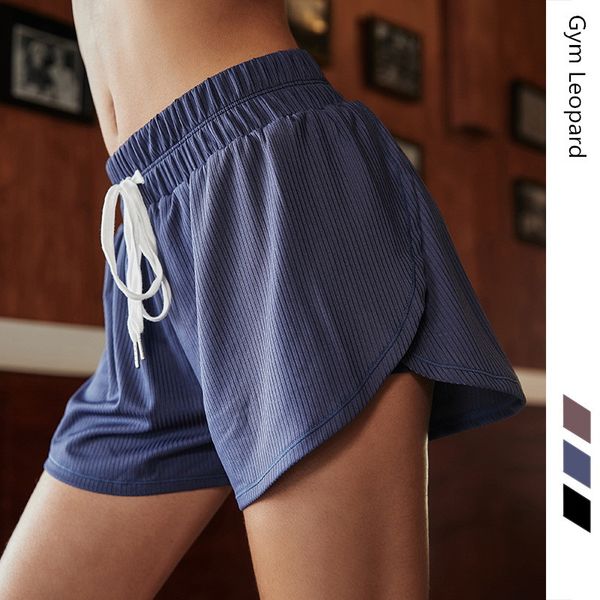 

internal safety shorts running shorts women mid waist elastic band +drawstring waist fitness loose breathable yoga short, White;black