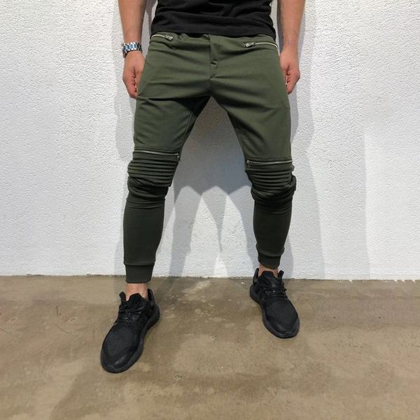 

men's pants trousers sports summer joggers fashion zipper hip hop dance straight gym casual, Black