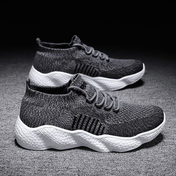 

men running shoes one foot breathable knit upper flexible sneakers male gym outdoor sports homme mesh walking jogging trainers