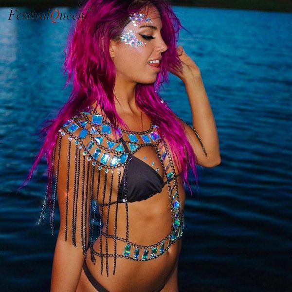 

festivalqueen сексуальной кисточки металл верхней цепи бака женщины luxurt кристалл блестки короткого участник клуб верхнего износостойкий у, White