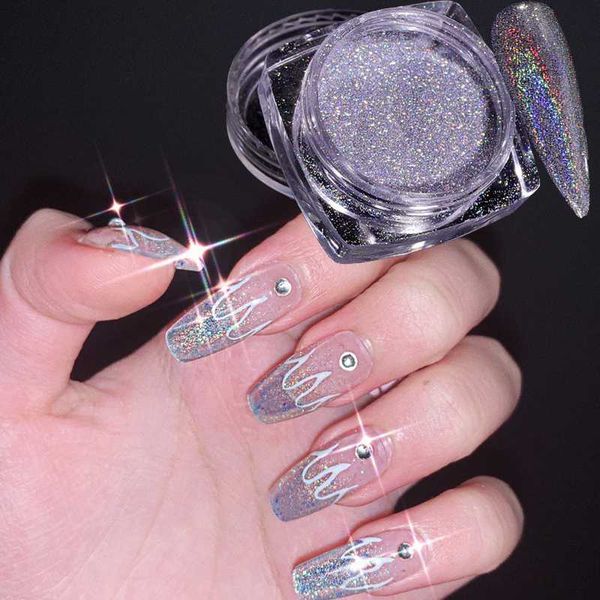 

5g/box of nail art laser powder holographic silver laser powder manicure nail art silver glitter decoration, Silver;gold