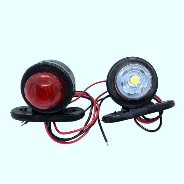 

2xred white corner side marker led lights outline lamp truck trailer van bus 12-24v