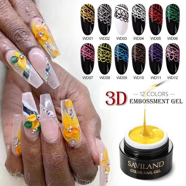 

12colors 3d emboss gel lak carving painting gel paste 4 in 1 lacquer soak off uv semi permanent diy for nails art design, Red;pink