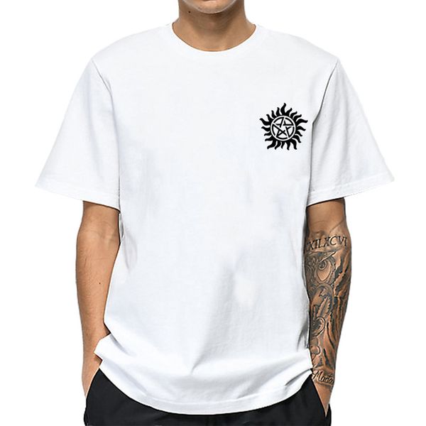 

2019 new fashion drop shipping funny supernatural t-shirt women men summer t shirts man's cotton tee shirts clothing t-shirt, White;black