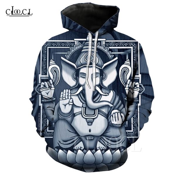 

lord ganesha hoodies hip hop hoody print 3d hindu elephant-headed god men/women autumn winter hoodie street style tracksuit, Black