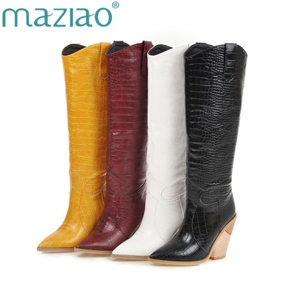 

pointed toe cowgirl wedges motorcycle boots black yellow white knee high boots western cowboy for women long winter