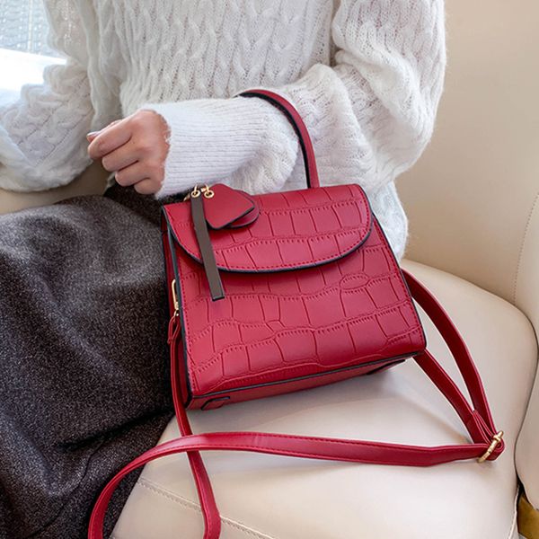 

pattern stone leather crossbody bags for women 2019 fashion small shoulder bag female handbags and purses with handle