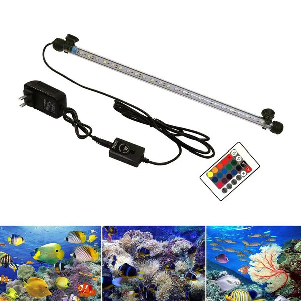 

aquarium led bar light waterproof fish tank light ac100-240v eu plug rgb under water submersible crystal glass lights
