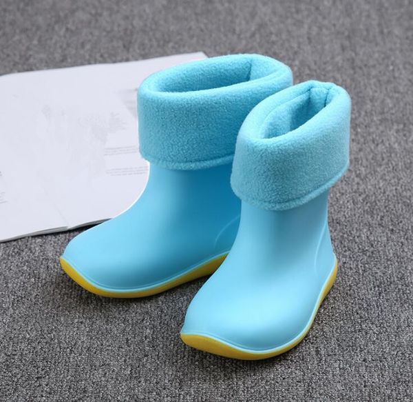

2018 новые водонепроницаемые резиновые сапоги для детей soild candy colours резиновые теплые мальчики девочки резиновые сапоги дети дождя об, Black;grey