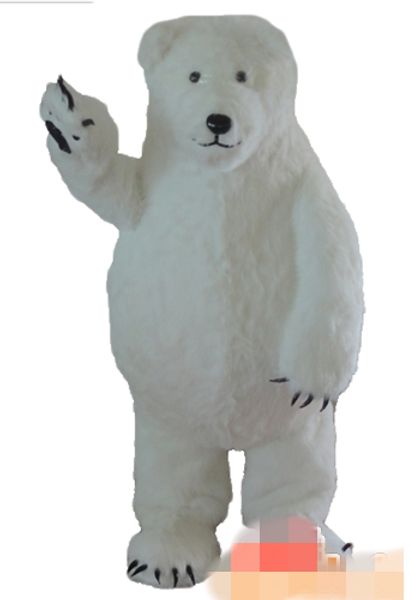 

custom white polar bear mascot costume fancy carnival costume size ing, Red;yellow