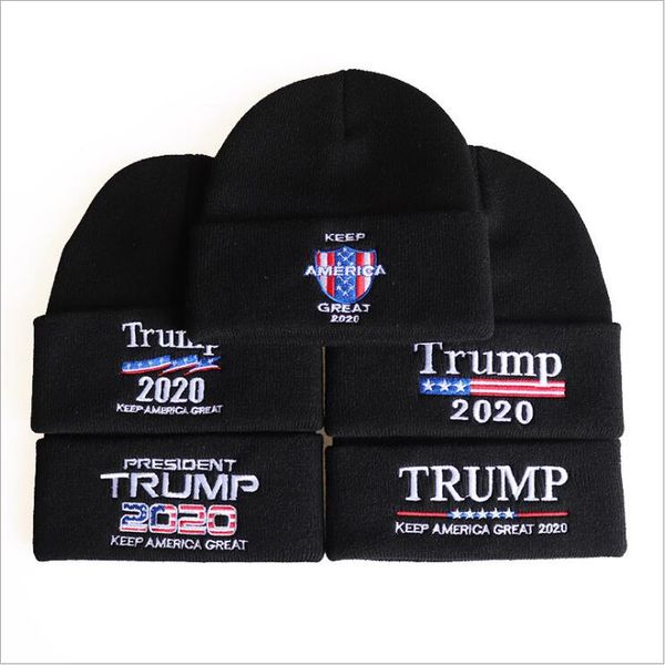 

trump 2020 hats donald re-election beanie knit winter skullies caps keep america great embroidery usa flag cap casual beanie ski hat c6166, Yellow